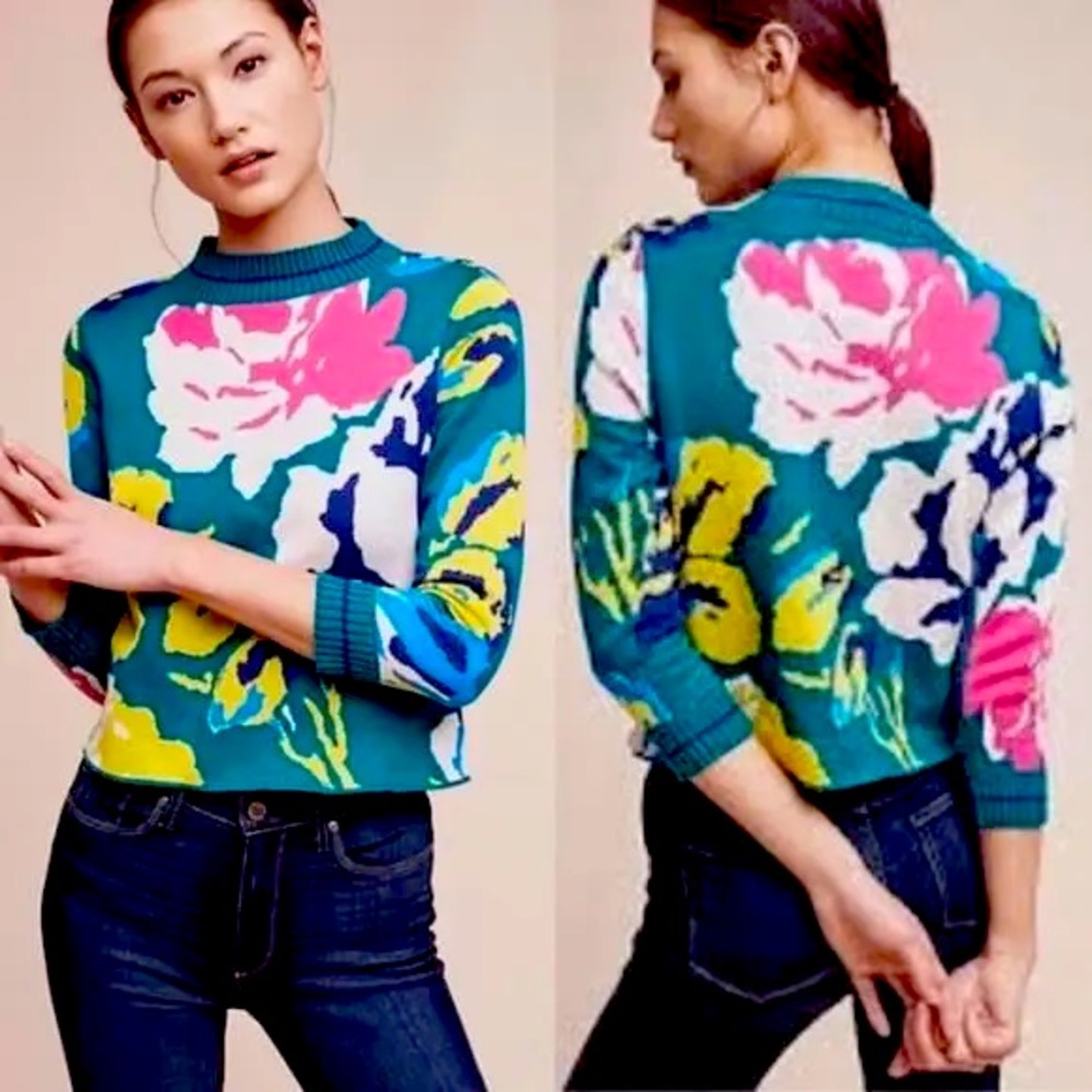 Anthropologie Flower power sweater 💐